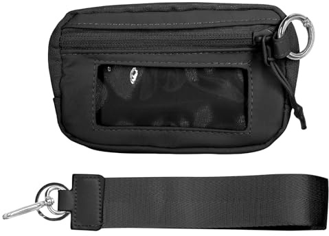 Casbomy Iris-Geldbörse 2. Generation Wristlet Handbags, Geldbörse für Damen, Waterproof Nylon Keychain Zipper Wallet, Credit Card Holder Portable Wrist Wallet(Schwarz)