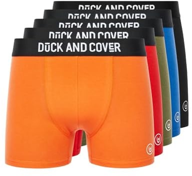 Duck and Cover - Mens 5 Pack Soft Cotton Boxers (Thriller, Assorted, XX-Large)