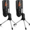 Saysurey 2 Sets Gaming USB Microphone with Tripod Stand PC Gaming Mic Metal Condenser Recording Mic with Quick Mute Filter, Shock Mount, Control for Laptop Studio Recording Voice