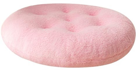 1er-Set Runden Plüsch Stuhlkissen 26x26 cm Sitzkissen Gefüllt, Memory Foam Kissen, Outdoor Gartenstuhlkissen, Garten Sitzpolster Set für Rattanstühle, Outdoor Stuhlauflage, 1er Set Rosa