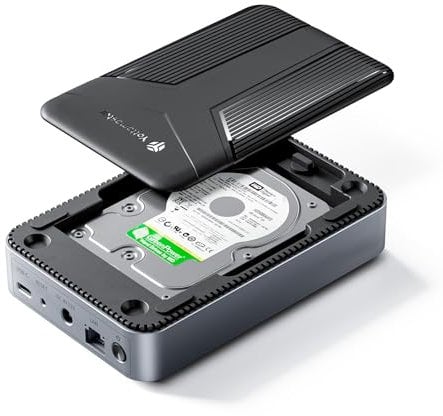 Yottamaster Enclosure Server NAS per 2.5 HDD/SSD SATA, Connessione APP Archiviazione di Rete NAS, Backup Automatico, Crittografia SDVN, Copertura Magnetica, Installazione Senza Strumenti(Senza Disco)