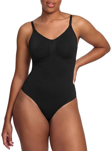 CFab Shapewear Damen Bauchweg Body mit Slip und starken Formzonen | Body Shaper Damen mit Open Bust Design verstellbaren Trägern und Druckknopfverschluss für glatte Looks mit freier BH Auswahl.