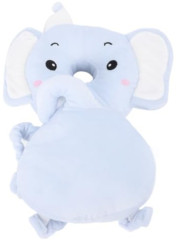 Baby-Kopfkissen, Verstellbarer Kopfschutz für Kleinkinder, Leichtes Kopfkissen, Multifunktionales Design, Baby-Lauflern-Kopfrucksack, Kopfschutzkissen (Blauer kleiner Elefant)