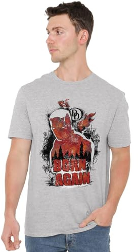 Marvel Unisex Marvel Daredevil Born Again Matt Murdock Graffiti Unisex T Shirt, Heather Grey T-Shirt