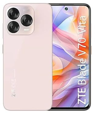 ZTE Blade V70 Vita Mobile Phone, 6.7” Display, Dual Sim, 4+256GB, 5000mAh Battery - Sim Free Unlocked Smartphone - UK Warranty - Rose Pink