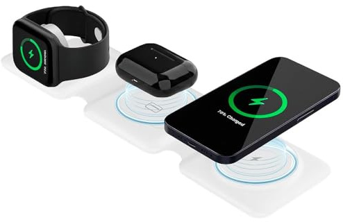 Chargeur Induction Pliable Compatible avec Samsung Galaxy Z Fold5,3 en 1 Magnétique sans Fil pour appareils Multiples, Station de Charge