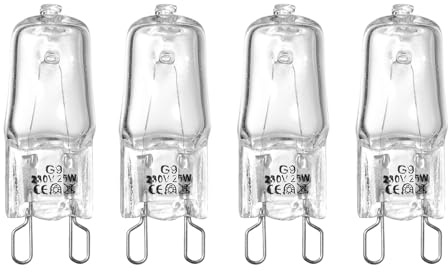 BTFO 4pcs G9 Halogen Oven Bulbs 25W 230V, Dimmable Warm Light Bulbs 500℃ Heat Tolerant Lamps Compatible with Neff Smeg AEG Zanussi Bosch Oven Microwave Cooker Hood