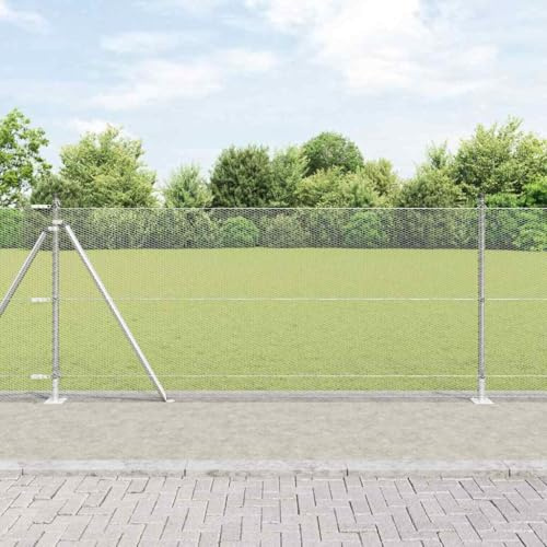 Tonture Fence Post Silver Steel Weatherproof and Corrosion Resistant 10000 x 3.2 x 80 cm Ideal for Garden Fencing, Privacy Screen, Patio and Property Edging, Includes Mounting