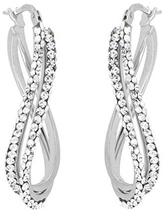DelPia, Boucles D'oreilles 2begold Or 18kt Argent Sterling 925 Modèl Dea Senia avec Cristaux