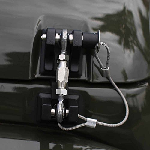 Bosmutus Replacement for Jeep Wrangler 2007-2017 JK Rubicon Vintage Slim Stainless Steel Grip Kit Combination Door Lock JK Double Door Unlimited Accessories (Black)