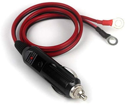 Aofan Auto Wechselrichter Kabel Zigarettenanzünder Stecker auf O-Ring-Anschluss mit 20A Sicherung für Auto-Wechselrichter, Luftpumpe, elektrischer Becher, Auto-Audio,Auto-MP3-Netzteil, etc,