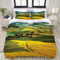 PENGTU Bedding Bettwäsche-Set,Idyllische Landschaft der Toskana-Straße und der Zypressen zum mittelalterlichen Bauernhaus Image,Mikrofaser Bettbezug und Kissenbezug - (135 x 200 cm)