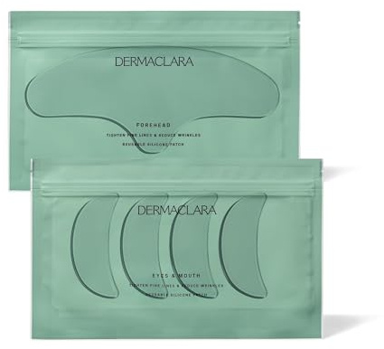 Dermaclara Silicone Face Patches for Wrinkles and Fine Lines, Anti Wrinkle, Face Silicone Patches for Forehead and Under Eyes, Pregnancy Safe Skin Care, Patches