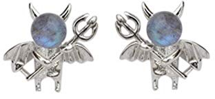 Holibanna Teufel Ohrringe Ohrstecker mit Diamant S925 Sterlingsilber Kreative Ohrentropfen für Mädchen Frauen Schmuck Accessoire