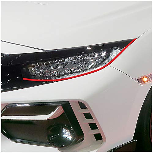 Devil Eye® Scheinwerferfolie rot Zierstreifen Dekor Dekorleiste Folie Flexibel für Scheinwerfer Kfz Auto Zubehör Selbstklebend KX004 (Kompatibel mit Honda Civic ab 2015)