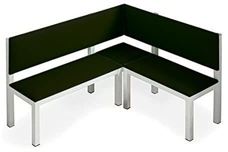 MOMMA HOME Rinconera Cocina, Conjunto Banco Acabado Metal/Polipiel Efecto Suave. Medidas: 145 x 125 x 88 cm Color Negro, Modelo Alfa