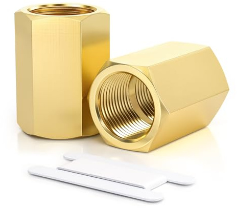 Bwintech 2 Uds 1/2 hembra a 1/2 hembra BSP rosca latón conector de acoplamiento hexagonal para conversión de conexión de tubería