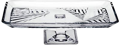 Topkapi Madlen 008 - Mini pastelería, bandeja de servicio, soporte para tartas con pie, 28 x 17 cm, cristal de cristal para el hogar y el disfrute (Madlen 008)