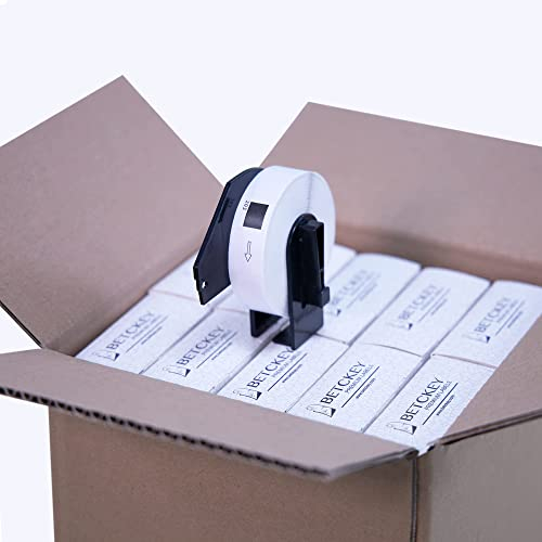 BETCKEY - 20 Rollos de DK-11203 Etiquetas para Carpetas de Archivo Compatible con Brother, 17mm x 87mm, 6000 Etiquetas para Impresoras de Etiquetas QL