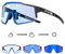 KAPVOE Photochromatische Selbsttönend Fahrradbrille TR90 Rahmen für Herren Damen Klar Sportsonnenbrille Sport Radfahren MTB Radbrille Sportbrille Fahren Baseball Laufen Blau Schwarz 06