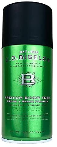 C.O. Bigelow Shaving Foam, 5.2 oz Mens Shaving Cream, Shave Foam for Men with Eucalyptus Oil for All Skin Types