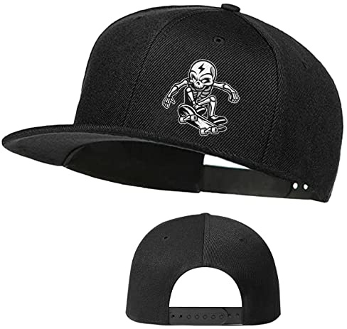 Snapback-Hüte für Herren, flache Bill, Jungen, verstellbare Baseballkappe, taillierte Mütze, Sonnenuntergang, Sonne, Wandern, Outdoor-Sport, Jagd, Reisen, Sommer, Aliens Skateboard, Einheitsgröße
