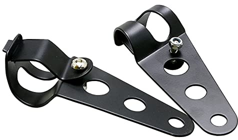 ETOPARS 2 Stück Motorrad Scheinwerferhalter Universelle Motorrad Scheinwerferhalter Lampenhalter Scheinwerfer Halterung Einstellbar 38mm - 51mm Gabeln Gehäuse Schwarz