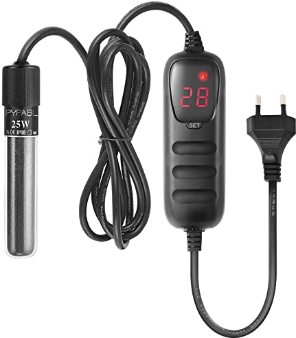 PYPABL Chauffage Submersible pour Aquarium, 25W 50W 100W 300W Mini Chauffage d'Aquarium avec Régulateur de Température Externe, pour Chauffage d'Aquarium de Poissons et de Tortues 3-300L
