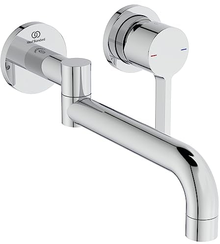 Ideal Standard - Gusto, Miscelatore monocomando a parete per lavello da cucina, Bocca orientabile a 180°, Cromato