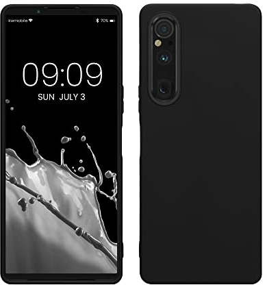 kwmobile Custodia Compatibile con Sony Xperia 1 V Cover - Back Case per Smartphone in Silicone TPU - Protezione Gommata - nero