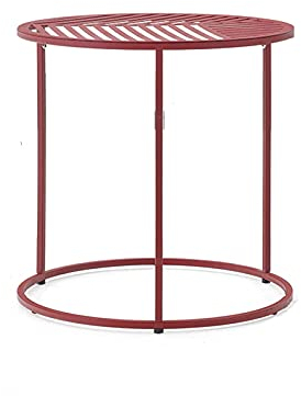XIBANY Stil Metall-Beistelltische, Wohnzimmer-Akzentmöbel, runder Couchtisch Rot, Schwarz, industrieller Sofa-Beistelltisch für Café, Küche, kleine Wohnung, rot, 40 x 40 x 35 cm Feito NA China