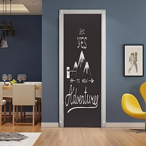 A.Monamour Türtapete Selbstklebend Türfolie Türposter 3D Handgezeichnetes Design Von Abenteuern Und Bergen Vinyl Folie Türdeko Tapete Wandbild Türaufkleber Türtattoo 90x200cm