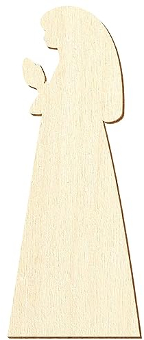 Holz Krippenfigur - Betende Maria V2 - Deko Basteln 5-50 cm, Pack mit:10 Stück, Höhe:12cm hoch