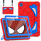 Auizotl Coque pour Galaxy Tab A9 Plus 11 - Coque pour tablette Samsung Galaxy Tab A9 Plus 11 - Avec protection d'écran et support - Coins épais - Protection contre les chocs - Rouge et bleu