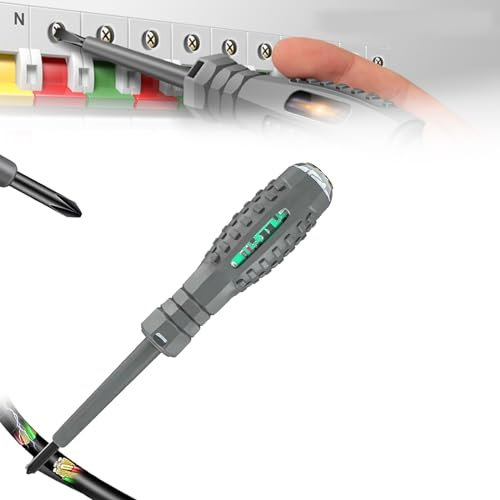 Cercafase Professionale Penna cercafase Rilevatori di tensione, Cacciavite Tensione, Cacciavite Tester di Tensione, Teste Incrociate, Doppio Uso, Luce di Evidenziazione del LED Luce Bicolore