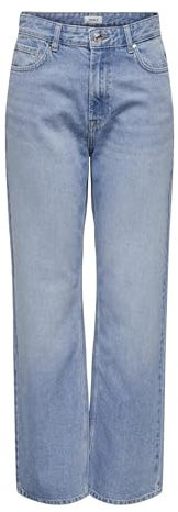 ONLY Damen Onlmaddie Ex Hw Wide DNM Tai Jeans, Light Blue Denim, 28 W/32 L