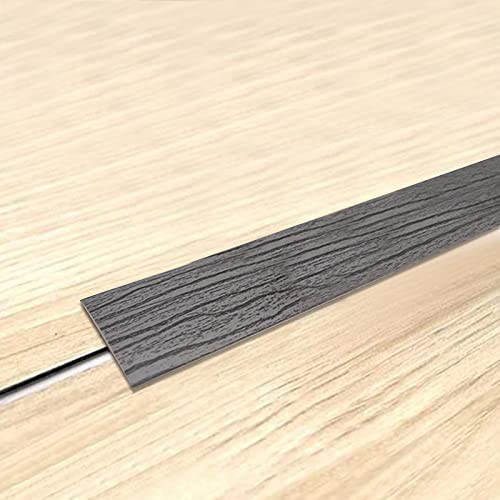 Übergangsprofil Selbstklebend Abdeckleiste, Vinyl Übergangsleiste, Böden Laminat Ausgleichsprofil, Multifunktion-Weiss Fensterleiste, Flachleiste, Zierleiste (1, Dunkelgraues Muster, 3M)