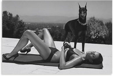 TINCHEW Helmut Newton Dobermann-Poster, Kunstdruck, Gemälde, Tapisserie, Wandteppich, Schlafzimmer, Heimdekoration, Geschenk, Raum, ästhetisch, 60 x 90 cm