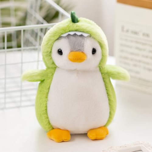 YANGUN Pinguin Stofftier Plüschtier, Kuscheltier Pinguin Plüschtier für Mädchen, Kuscheltier Cartoon, Stofftier Schmusetier zum Kuscheln & Spielen, Penguins Plush Für Mädchen(Grün, 20cm)