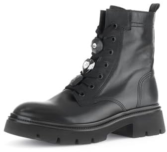 Gabor Damen Combat Boots, Frauen Stiefeletten,uebergangsstiefel,schnürstiefel,Winterstiefel,Winterschuhe,warm,schwarz(3xSchmuck),36 EU / 3.5 UK