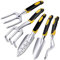 Set di 5 attrezzi da giardinaggio per giardino, casa, patio, set di attrezzi in alluminio resistente con vanga da trapianto da giardinaggio, coltivatore, sarchiatore, cazzuola e forcone per diserbo,