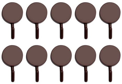 VALINK 10 ganchos autoadhesivos, ganchos adhesivos para colgar en la pared, para colgar ropa, abrigos, batas, toallas de baño, baño, ducha, cocina, color marrón