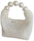 PLCPDM Elegante Handtasche mit Perlen für den täglichen Gebrauch, Party, Abendtasche, lässige Taschen, weiß