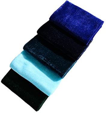 Anevous 5 Stück 50 x 50 cm Samt Stoff Patchwork Stoffpaket, Meterware Stoffe zum Nähen Patchwork, Quilten Stoff für DIY Basteln Dekoration Basteln Handwerken Kleidung Puppen Mütze,Mischfarbe E