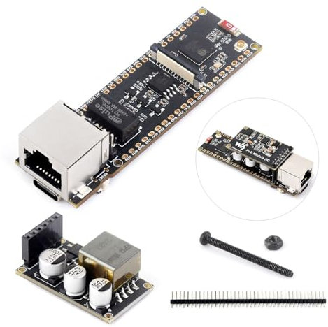 Waveshare ESP32-S3 ETH Development Board, 10/100Mbps RJ45 Ethernet Port, Wi-Fi & BT Support, 240MHz Dual Core Processor, Onboard Type-C Port and TF Card Slot, PoE Module