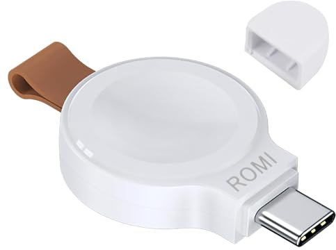 Chargeur portable pour Apple Watch - Câble de charge sans fil rapide avec USB C et USB A - Compatible avec tous les modèles d'Apple Watch - Design magnétique et sécurisé - Blanc