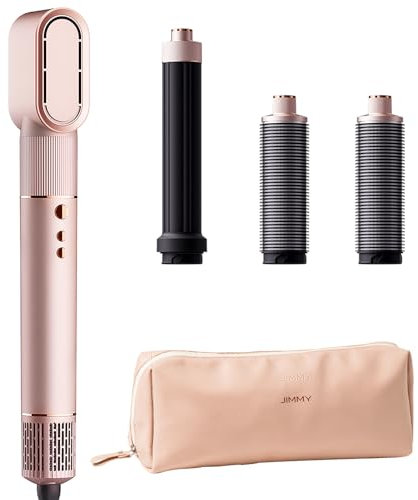 Jimmy HF9 Secador de pelo profesional 3 en 1 con Air Styler, rizadores automáticos e iones negativos, 110.000 rev/min, 23 m/s, diseño de oro rosa