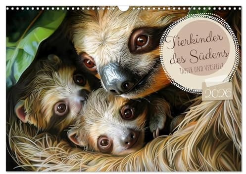 Tierkinder des Südens (Wandkalender 2026 DIN A3 quer), CALVENDO Monatskalender: Tapfer und verspielt (CALVENDO Tiere)