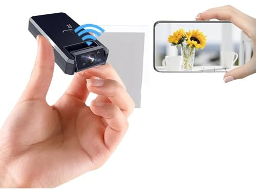 QIESIWEI Mini caméra WiFi 4K sans fil Smart Caméscope IP Hotspot HD Vision nocturne Vidéo Micro petite caméra Détection de mouvement (4K-64GB TF)