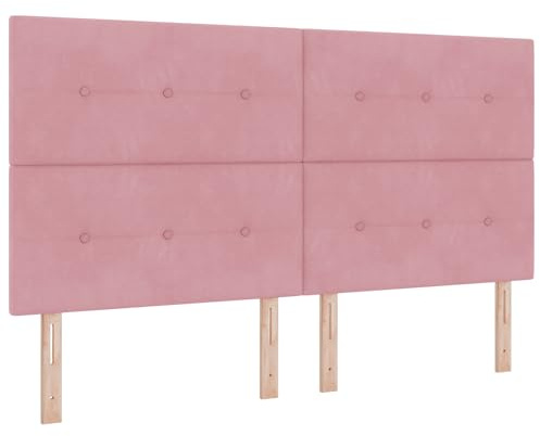 vidaXL Modernes rosa gepolstertes Kopfteil Mit höhenverstellbarem und samtigem Finish Wandmontiertes Design für Schlafzimmermöbel und stylische Bettaccessoires